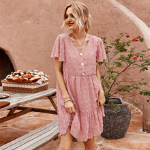 Load image into Gallery viewer, Summer Dresses Women 2020 elegant black dress high waist casual loose V-neck party yellow boho pink ladies Sundress clothes