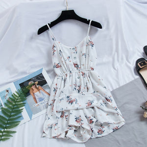 2019 nuevo vestido de mujer dulce verano Casual moda dibujo bohemio Correa fina sin mangas vestido negro para mujeres